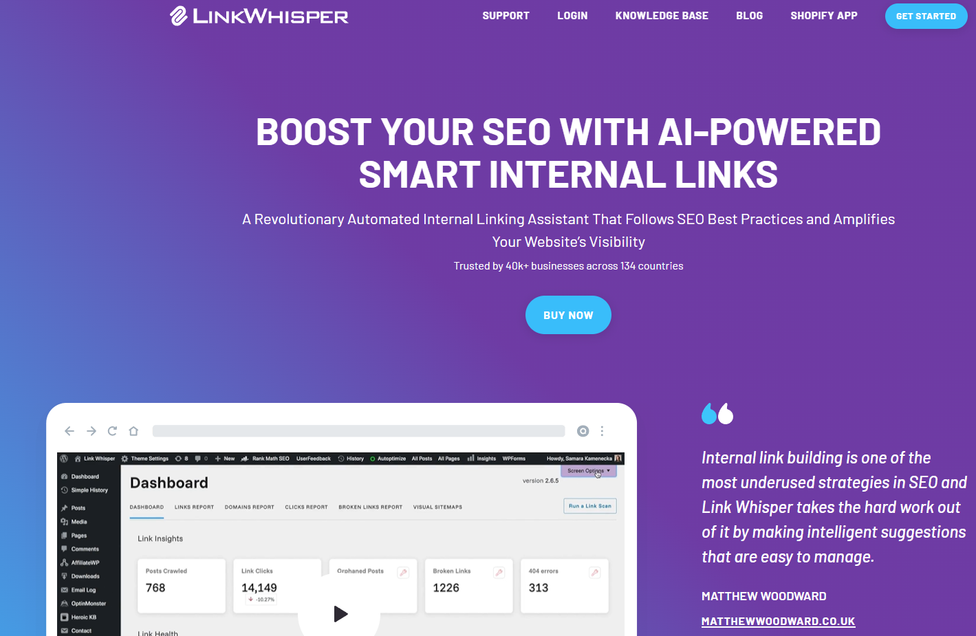 Screenshot of Linkwhisper Dashboard