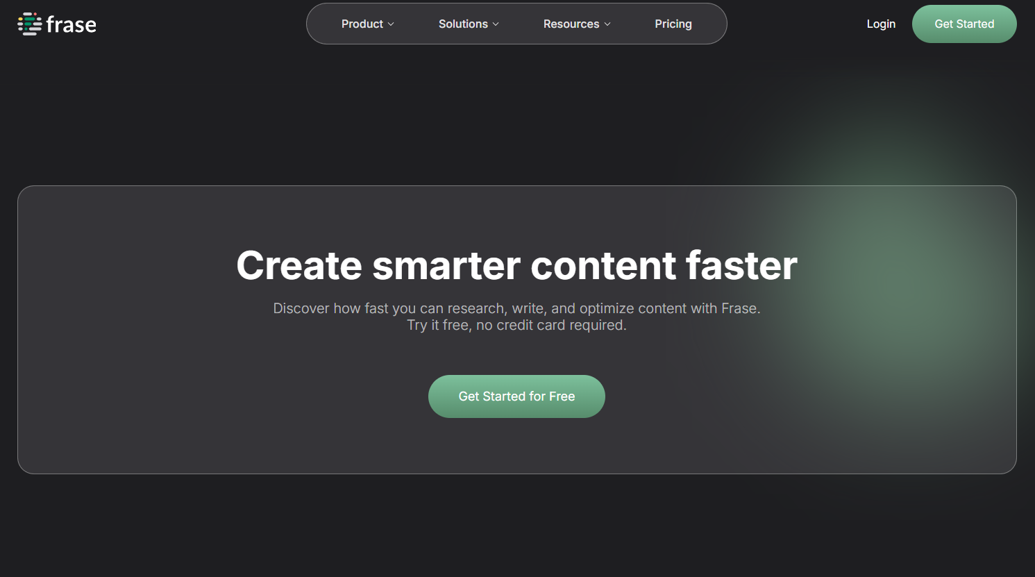 screenshot showing Frase dashboard